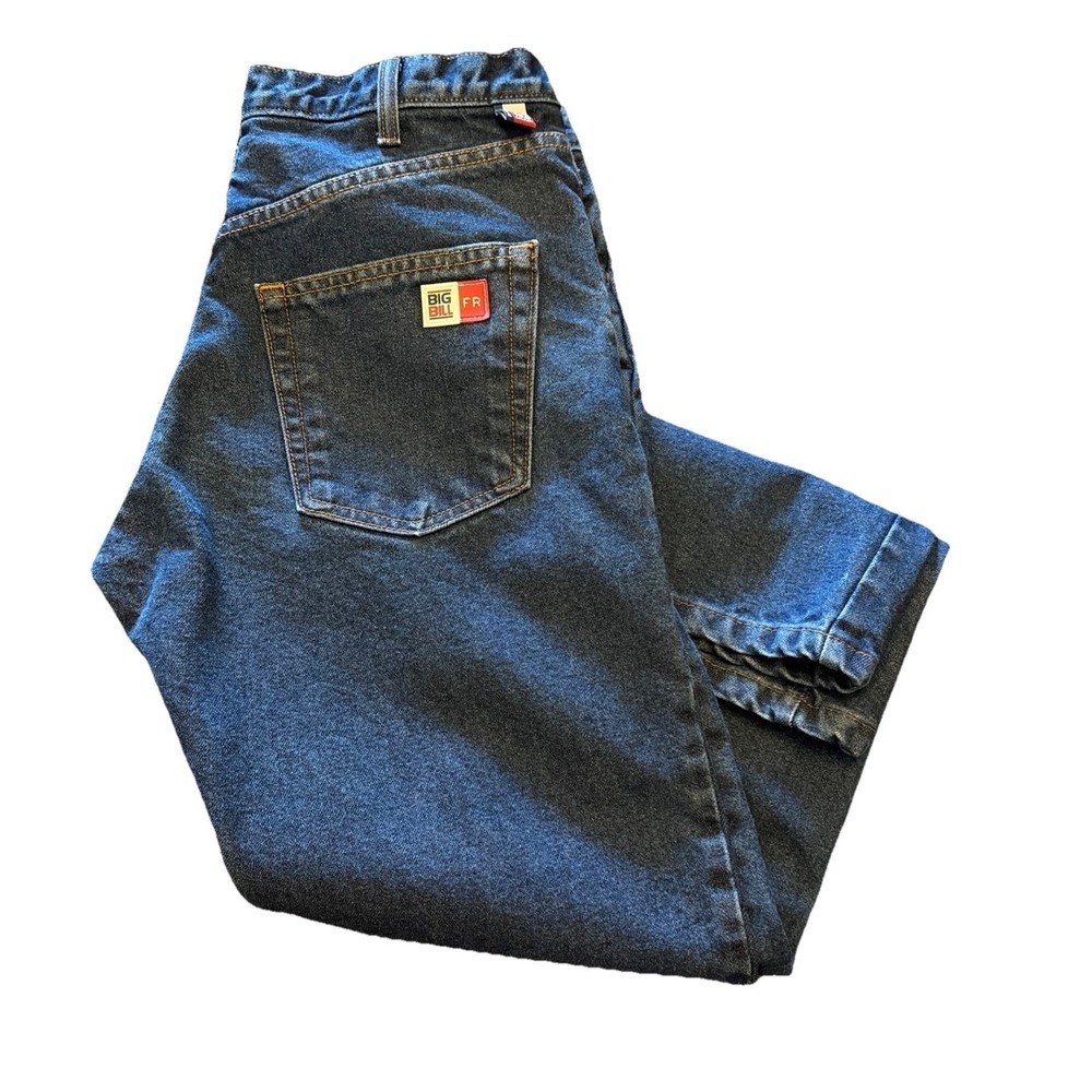 Big Bill FR Jeans Mens Regular 34x29.5 Dark Wash Blue ARC Rated 16.9 CAT 2 *Read